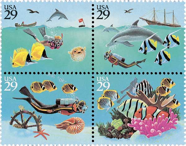 1994 29¢ Wonders of the Sea stamps