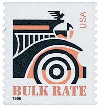 1996 10¢ Automobile, self-adhesive coil stamp