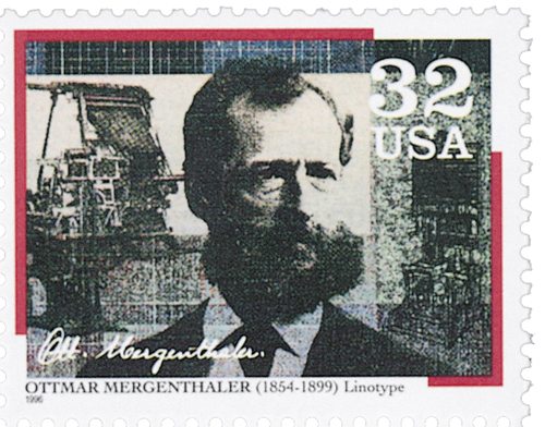 1996 Ottmar Mergenthaler stamp