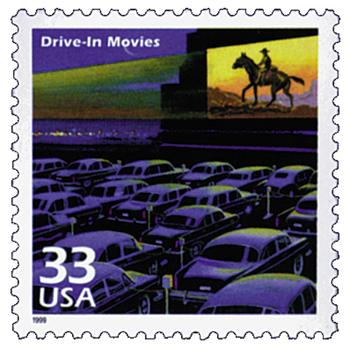 1999 33¢ Celebrate the Century - 1950s: Drive-In Movies stamp