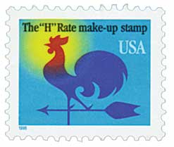 1998 1¢ Weather Vane, blue USA