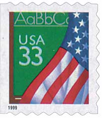 1999 33¢ Flag Over Chalkboard stamp 