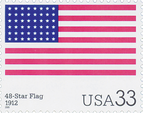 2000 33Â¢ The Stars and Stripes: 48-Star Flag stamp