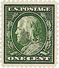 1¢ green Franklin