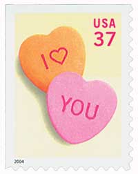 2004 37¢ Candy Hearts stamp