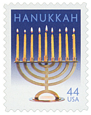U.S. #4433 – Hanukkah is a Jewish festival that celebrates the rededication of the Temple of Jerusalem and a miracle that occurred there.