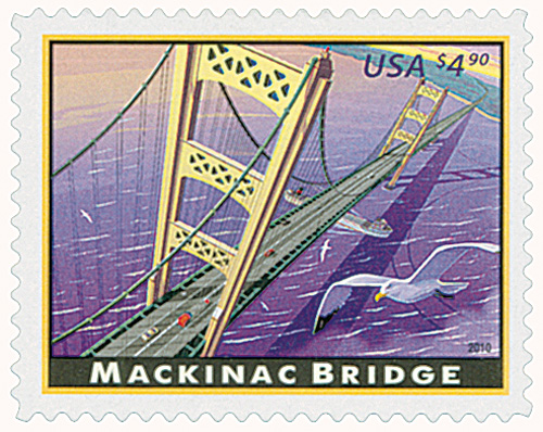 U.S. #4438 – 2010 Mackinac Bridge Express mail stamp.