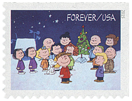 U.S. #5024 pictures a scene from A Charlie Brown Christmas.