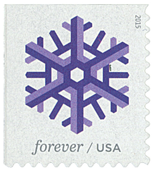 2015 49¢ Purple Snowflake stamp