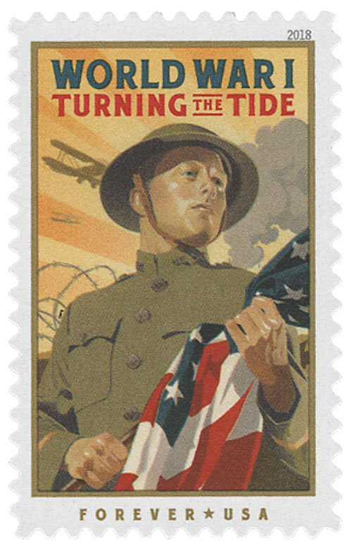 2018 50Â¢ World War I: Turning the Tide stamp