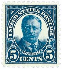 1922 5¢ Theodore Roosevelt stamp