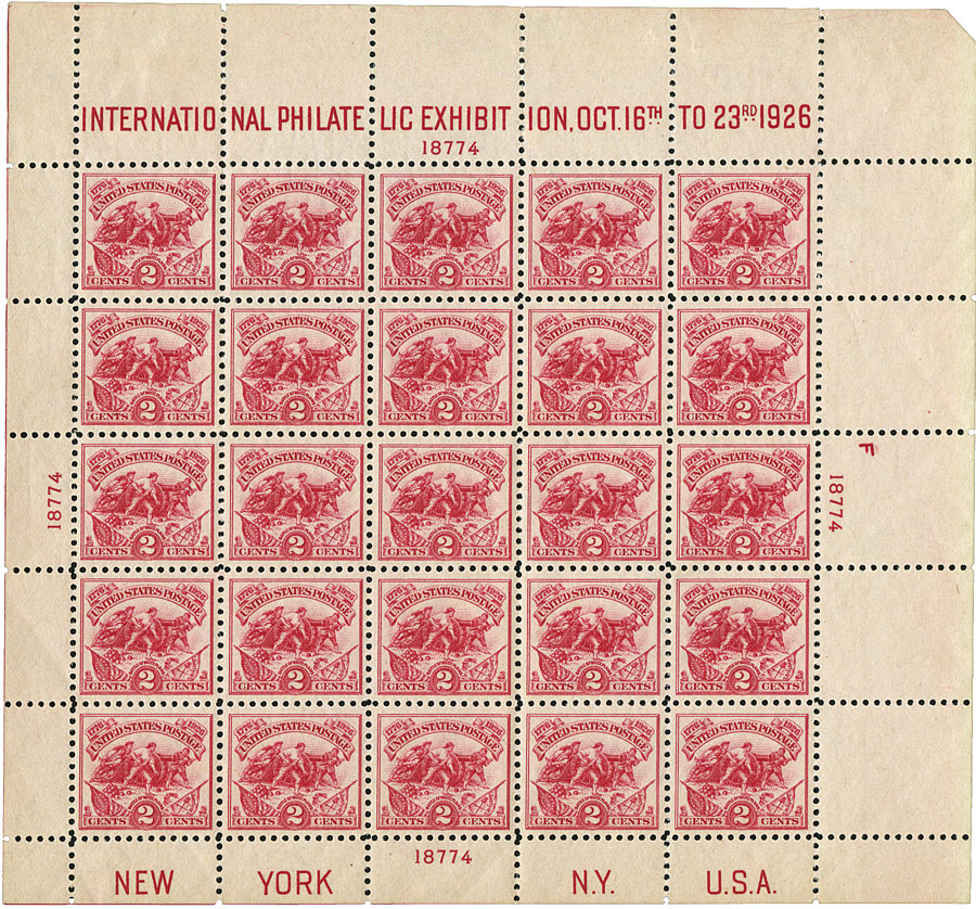 U.S. #630 â€“ Americaâ€™s first souvenir sheet.