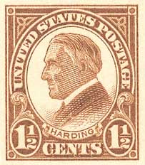 1926 1 ½¢ Warren G. Harding stamp
