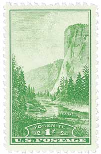 1934 1¢ National Parks: Yosemite, California