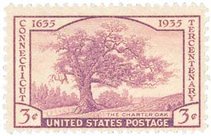 1935 3¢ Connecticut Tercentenary stamp
