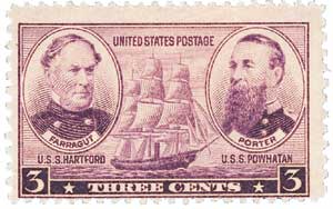 1937 3¢ Farragut & Porter stamp