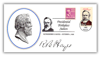 Item #81106B – Commemorative cover with two Hayes stamps.