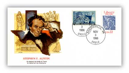 Item #81837 â€“ Commemorative cover marking Austinâ€™s 193rd birthday.