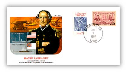 1987 David Farragut Shapers of American Liberty commemorative cover 