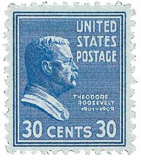 1938 30¢ Theodore Roosevelt stamp