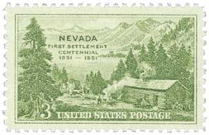 U.S. #999 was issued for the 100th anniversary of Nevada’s first settlement, Carson Valley.
