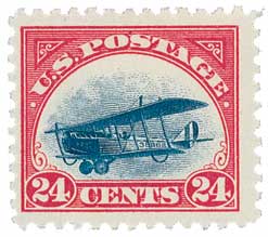 U.S. #C3 â€“ Americaâ€™s first Airmail stamps were issued seven years after Ovingtonâ€™s flight.
