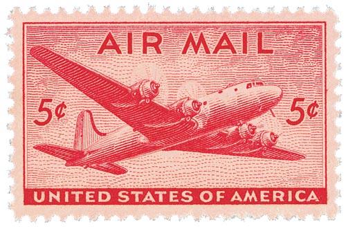 1946 5Â¢ DC-4 Skymaster stamp