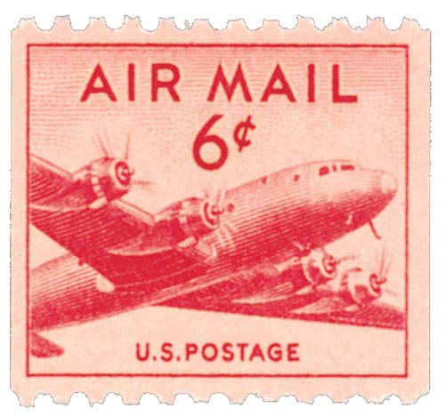 1949 6¢ DC-4 Skymaster Coil Stamp