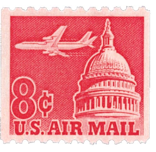 1962 8¢ Jet Over Capitol coil stamp