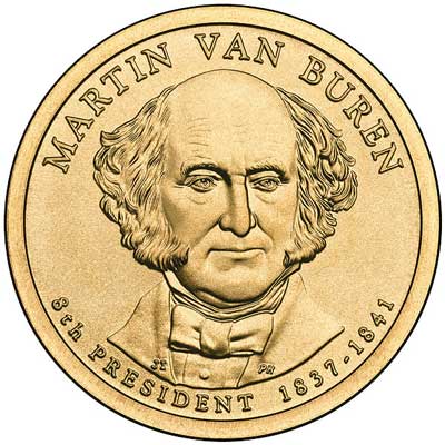 Item #CNPRES08D â€“ 2008 Van Buren Presidential Dollar.