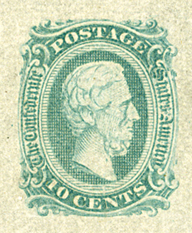  1863-64 10¢ Confederate States - Jefferson Davis 