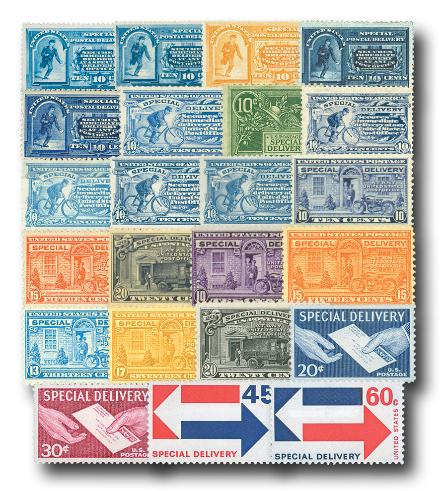 U.S. #E1-23 â€“ Complete set of 23 Special Delivery stamps.