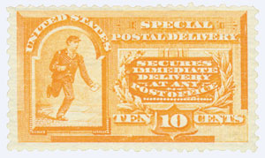1893 10¢ Messenger Running Special Delivery