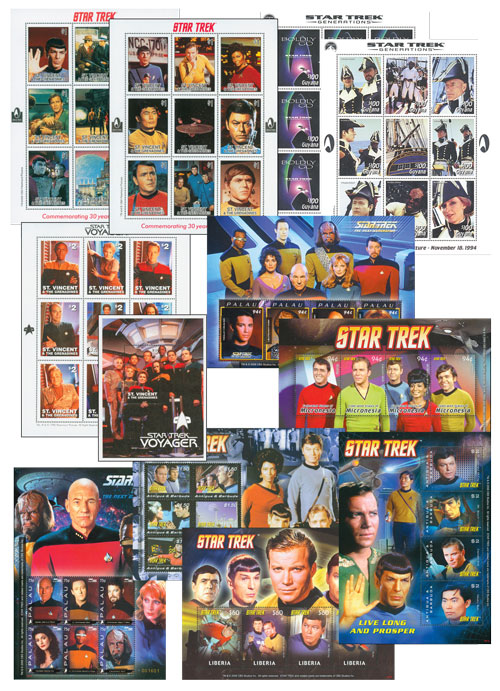 Item #M11327 – Collection of 50 mint Star Trek stamps.