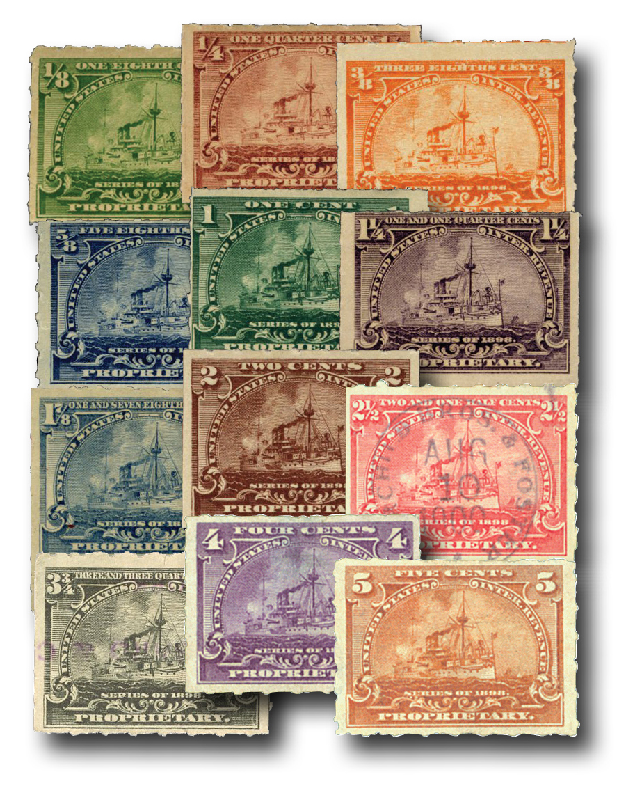 1898 1/3-5c Proprietary Stamps - 