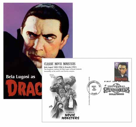 1997 20Â¢ Classic Movie Monsters Postal Cards - Dracula
