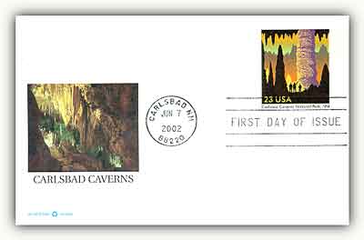 2002 23¢ Carlsbad Caverns Fleetwood First Day Postal Card