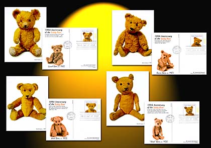 2002 23¢ Teddy Bear First Day Postal Cards