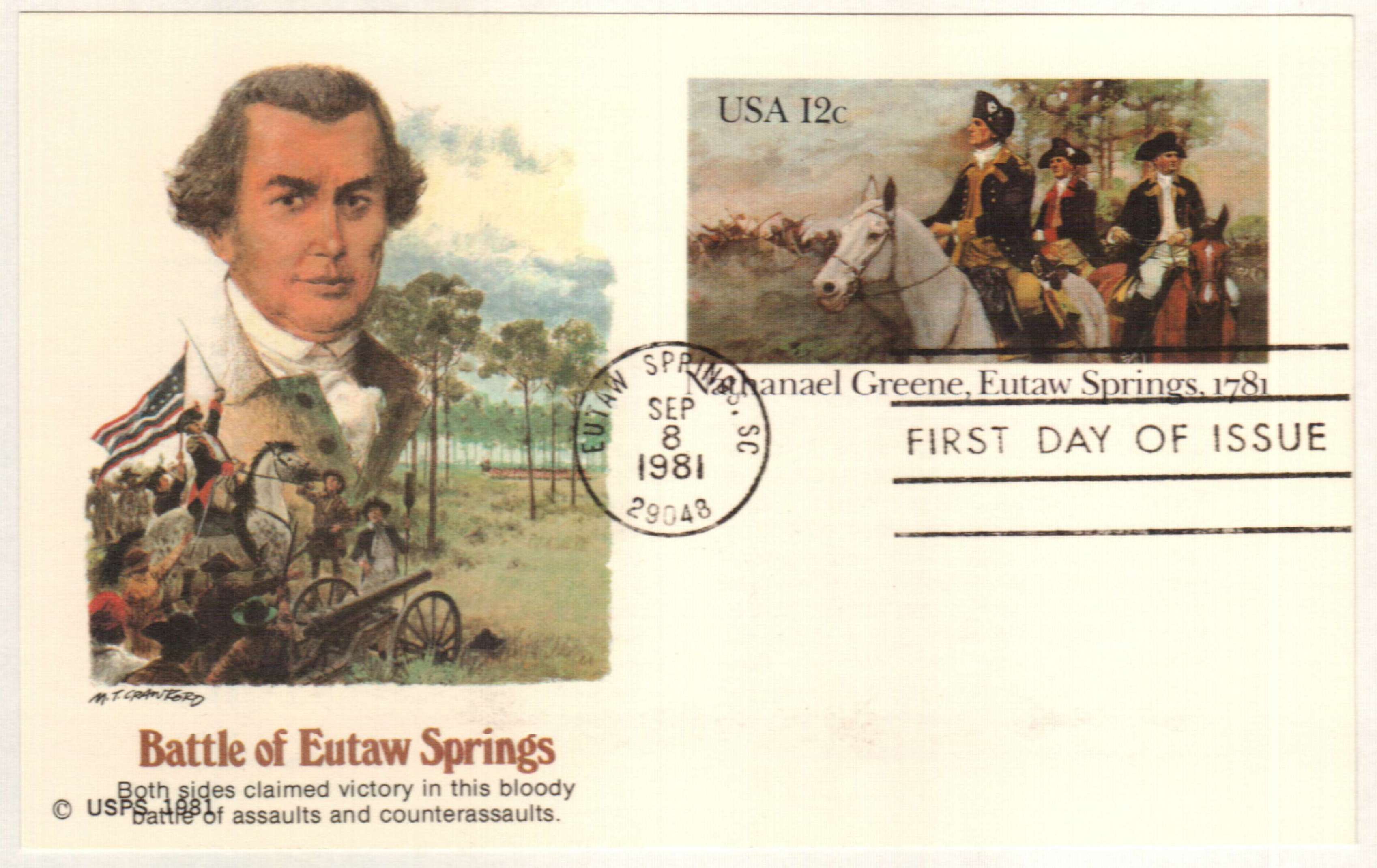 US 1981 12Â¢ Nathanael Greene Postal Card
