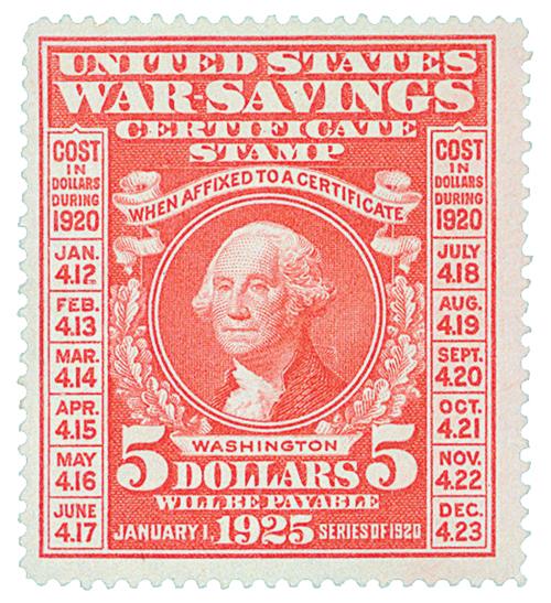 U.S. #WS5 was issued in 1919 for use in 1920.